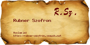 Rubner Szofron névjegykártya
